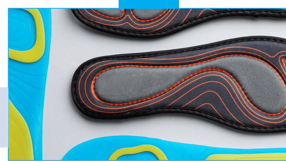 A close up of the sole of an insole