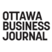 A black and white logo of ottawa business journal.