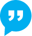 A blue speech bubble with the word " quotation mark ".
